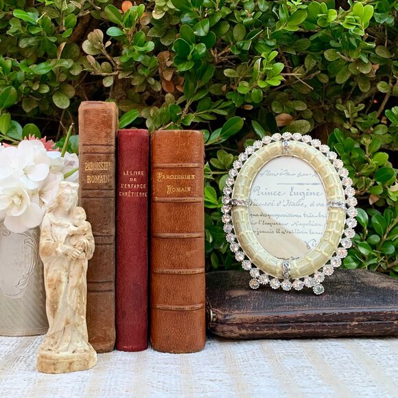 Jay Strongwater opalescent white oval frame with brilliant Swarovski chrystals - Picture 11 of 14